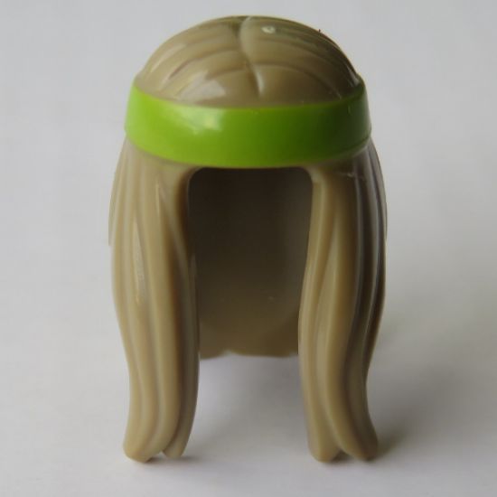 Minifigure, Hair Long with Lime Headband Pattern