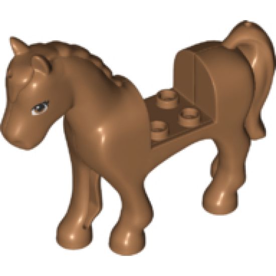 Horse with 2 x 2 Cutout, Medium Nougat Eyes Pattern