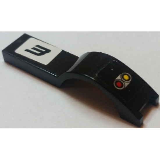 Vehicle, Mudguard 1 x 4 1/2 with Taillights and '3' Pattern Model Left Side (Stickers) - Set 7802