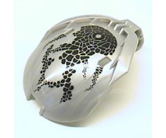 Bionicle Bohrok Windscreen 4 x 5 x 7 with Black Scales and Nuhvok-Kal Logo Pattern