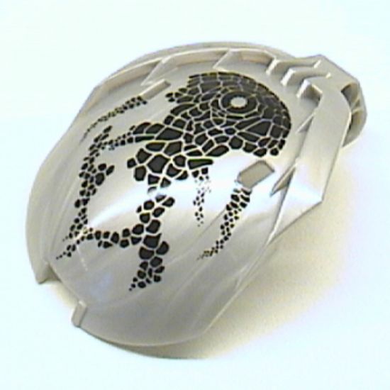 Bionicle Bohrok Windscreen 4 x 5 x 7 with Black Scales and Nuhvok-Kal Logo Pattern