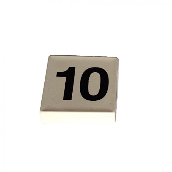 Duplo, Tile 2 x 2 with Black Number 10 Pattern
