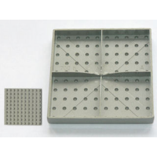 Brick 10 x 10 without Bottom Tubes, with '+' Cross Support (early Baseplate)