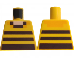 Torso Pixelated Light Nougat Neck and Dark Brown Stripes Pattern