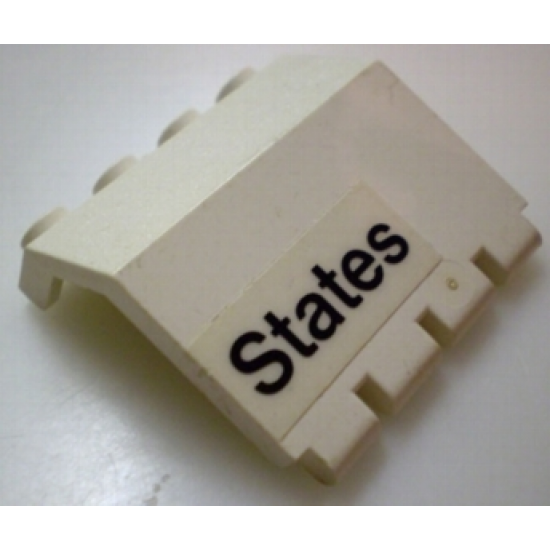 Panel 2 x 4 x 3 1/3 with Hinge with 'States' Pattern (Sticker) - Set 1682