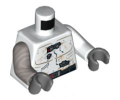 Torso SW Darth Vader Bacta Tank Pattern / White Arm Left / Flat Silver Arm Right / Dark Bluish Gray Hands