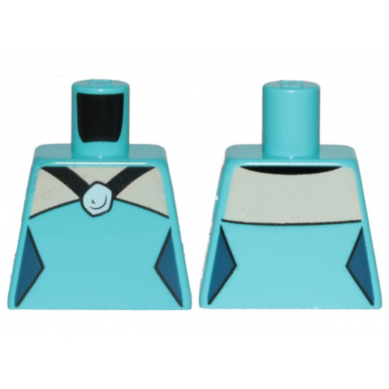 Torso Female Outline, Dress with Black Straps and Stone Pattern (Betty Rubble)