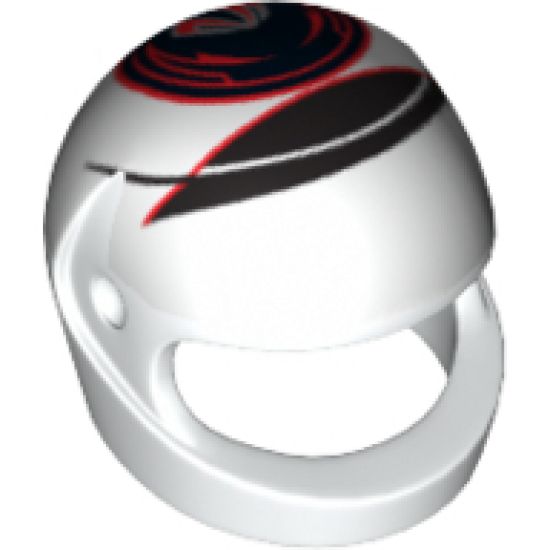 Minifigure, Headgear Helmet Motorcycle (Standard) with Ferrari K. Raikkonen Pattern