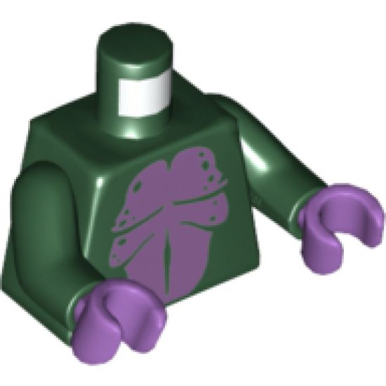 Torso Medium Lavender Bare Chest, Stomach and Upper Back Pattern (Swamp Monster) / Dark Green Arms / Medium Lavender Hands