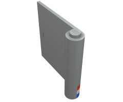 Door 1 x 5 x 4 Left with Red/White/Blue Stripe and Train Logo Pattern