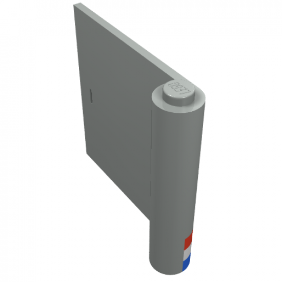 Door 1 x 5 x 4 Left with Red/White/Blue Stripe and Train Logo Pattern