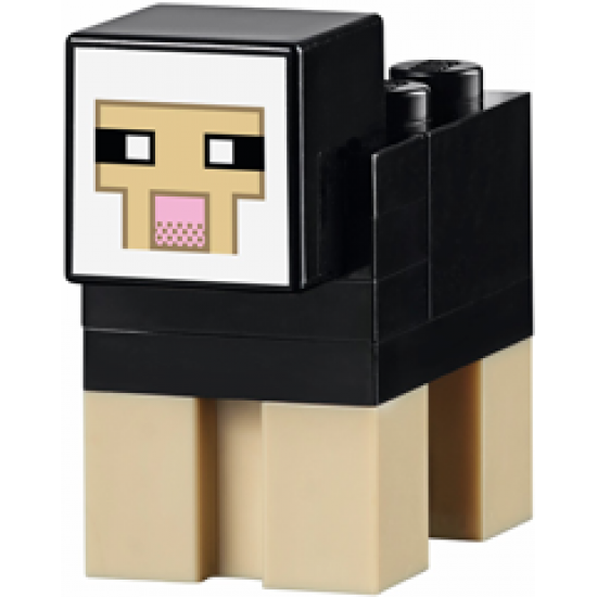 Minecraft Sheep, Black - Brick Built