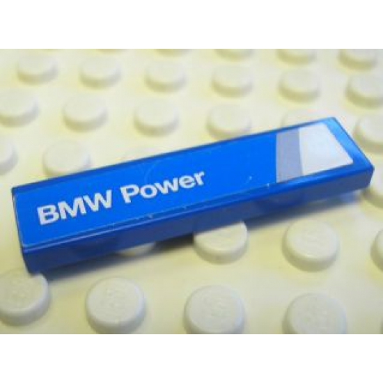 Tile 1 x 4 with 'BMW Power' Pattern, Model Left (Sticker) - Set 8374