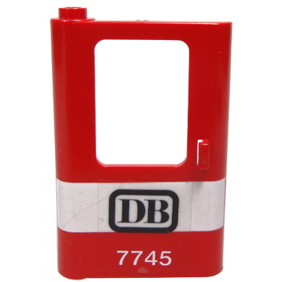 Door 1 x 4 x 5 Train Left with White Stripe and 'DB 7745' Pattern (Sticker) - Set 7745