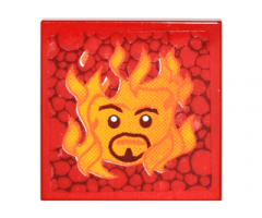 Tile 2 x 2 with Sirius Black's Face in Flames Pattern (Sticker) - Set 4842