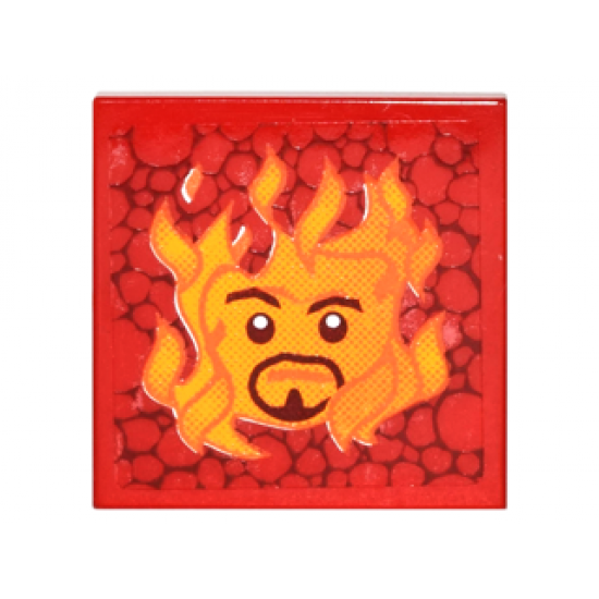 Tile 2 x 2 with Sirius Black's Face in Flames Pattern (Sticker) - Set 4842