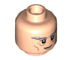 Minifigure, Head LotR Gandalf Thick Gray Eyebrows, Smile Pattern - Hollow Stud