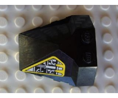 Wedge 4 x 4 Pyramid Center with Yellow and Silver Machinery Pattern on Left Side (Sticker) - Set 8105