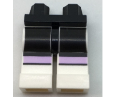 Hips and White Legs with Black Thighs and Lavender Knee Stripes Pattern