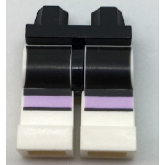Hips and White Legs with Black Thighs and Lavender Knee Stripes Pattern