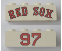 Brick 2 x 4 with 'RED SOX' and '97' Pattern