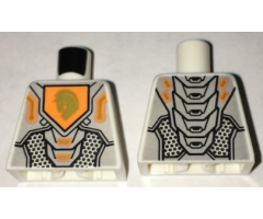 Torso Nexo Knights Armor with Orange and Gold Circuitry and Gold Horse Head on Orange Pentagonal Shield Pattern