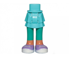 Mini Doll, Legs with Hips and Skirt Layered, Dark Turquoise Leggings and Medium Lavender Shoes with White Laces and Soles Pattern