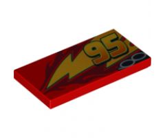 Tile 2 x 4 with Lightning, Exhaust Pipes and Offset '95' Pattern Model Left Side