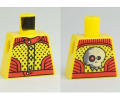 Torso Racers with 5 Buttons, Black Dots Front, Red Eye Skull Back Pattern