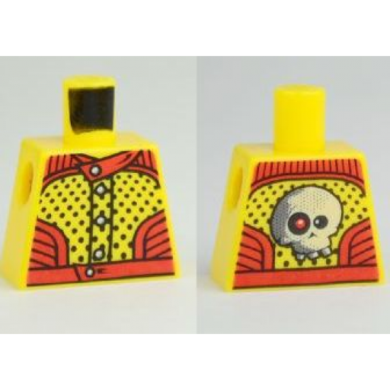 Torso Racers with 5 Buttons, Black Dots Front, Red Eye Skull Back Pattern