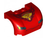 Vehicle, Mudguard 3 x 4 x 1 2/3 Curved with Front with Headlights, Thin Curved Smile and 'PISTON CUP' Pattern