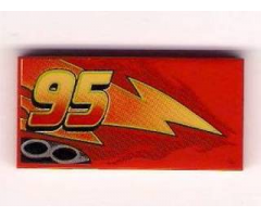 Tile 2 x 4 with Lightning, Exhaust Pipes and Offset '95' Pattern Model Right Side