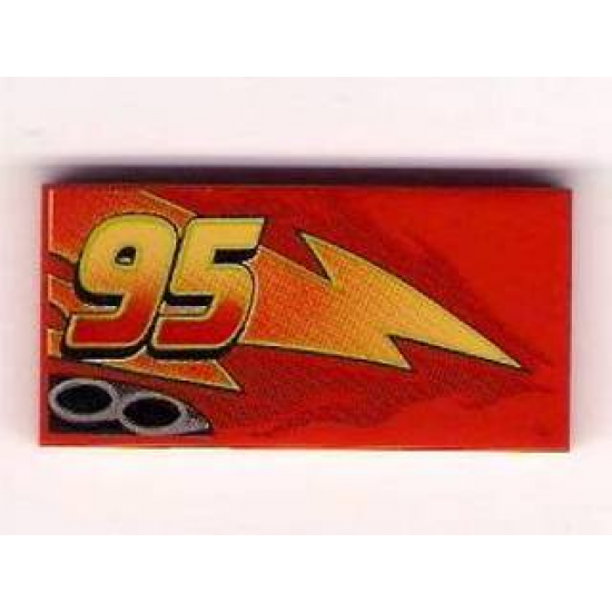 Tile 2 x 4 with Lightning, Exhaust Pipes and Offset '95' Pattern Model Right Side
