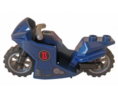 Riding Cycle Motorcycle Sport Bike with Black Frame, Flat Silver Wheels and Handlebars with Red Black Widow Logo Pattern on Both Sides (Stickers) - Set 76162