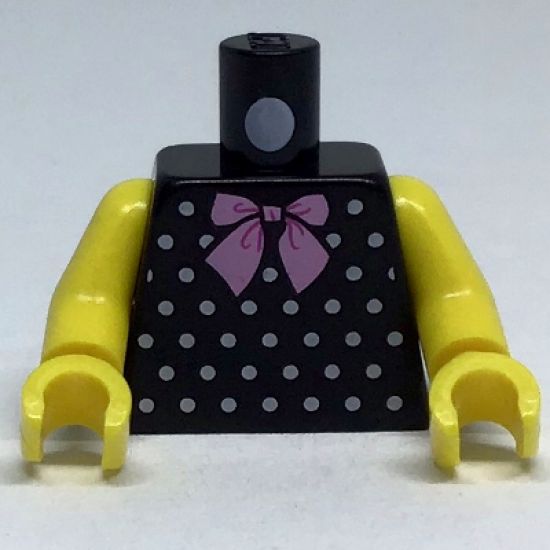 Torso with Bright Pink Bow Tie and White Polka Dots Pattern (BAM) / Yellow Arms / Yellow Hands
