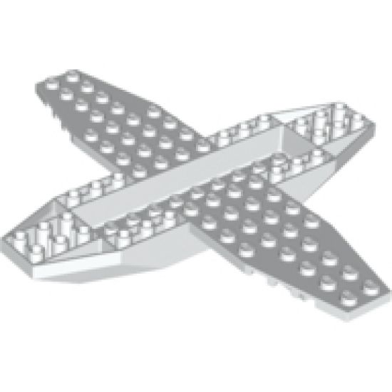 Aircraft Fuselage 4 x 16 x 1 with 2 x 10 Recessed Center and 8 x 4 Wings with Cutaways, 9 Holes