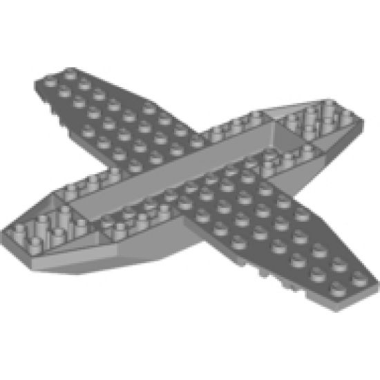 Aircraft Fuselage 4 x 16 x 1 with 2 x 10 Recessed Center and 8 x 4 Wings with Cutaways, 9 Holes