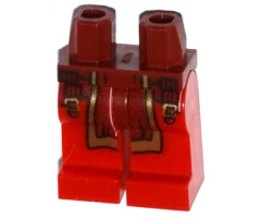 Hips and Red Legs with Buckles and Dark Red Loincloth with Gold Trim Pattern