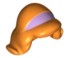 Minifigure, Hair Female Mid-Length Flipped Ends, Lavender Stripe (Hair Band) Pattern