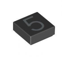 Tile 1 x 1 with Silver Number 5 Pattern