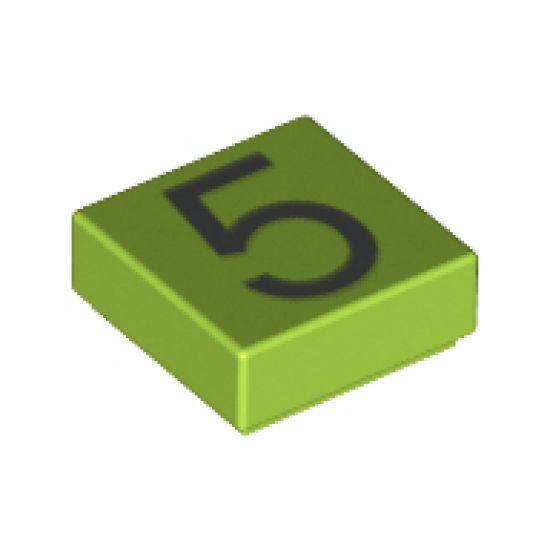 Tile 1 x 1 with Silver Number 5 Pattern