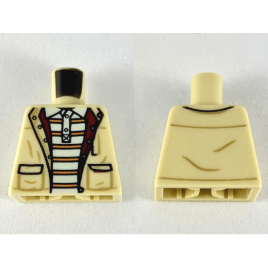 Torso Jacket over White Polo Shirt with 6 Orange Stripes Pattern