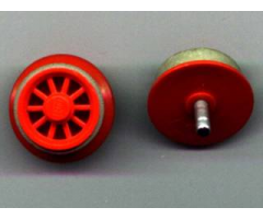 Wheel & Tire Assembly Train Spoked for Motor with Light Gray Train Rim for 4.5V & 12V Locomotive Wheels (wheel2a / trainrim)