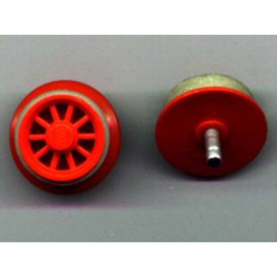 Wheel & Tire Assembly Train Spoked for Motor with Light Gray Train Rim for 4.5V & 12V Locomotive Wheels (wheel2a / trainrim)