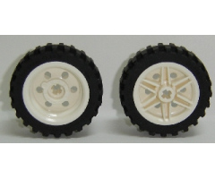 Wheel & Tire Assembly 30mm D. x 14mm with Black Tire 43.2 x 14 Offset Tread (56904 / 56898)