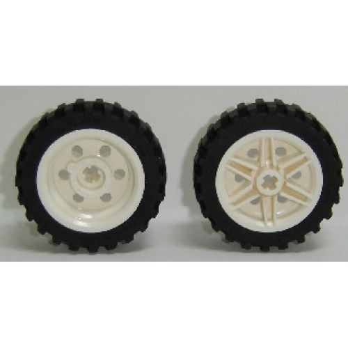 Wheel & Tire Assembly 30mm D. x 14mm with Black Tire 43.2 x 14 Offset Tread (56904 / 56898)