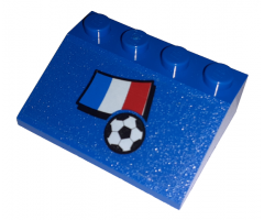 Slope 33 3 x 4 with Flag of France and Soccer Ball Pattern (Sticker) - Set 3406