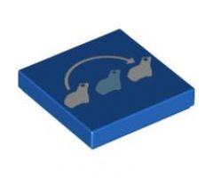 Tile 2 x 2 with 3 Frogs and Curved Arrow (Leap Frog) Pattern