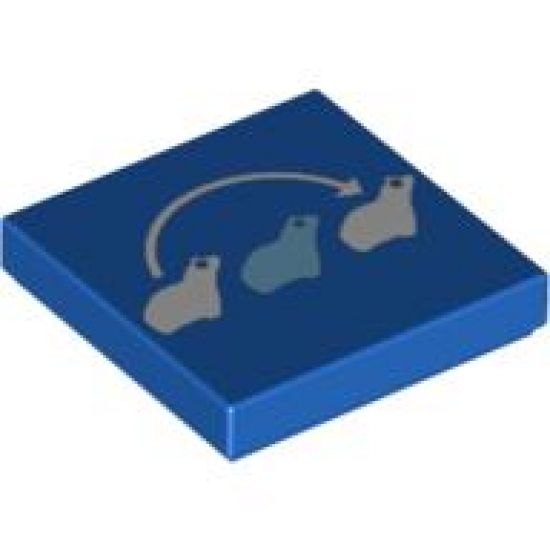Tile 2 x 2 with 3 Frogs and Curved Arrow (Leap Frog) Pattern