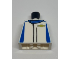 Torso Speed Champions Jumpsuit with Blue Markings and Chevrolet Logo Pattern
